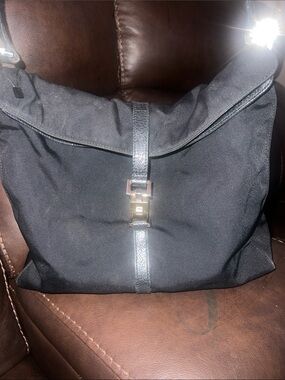 Gucci Black Hobo Bag with Gold Tone Hardware